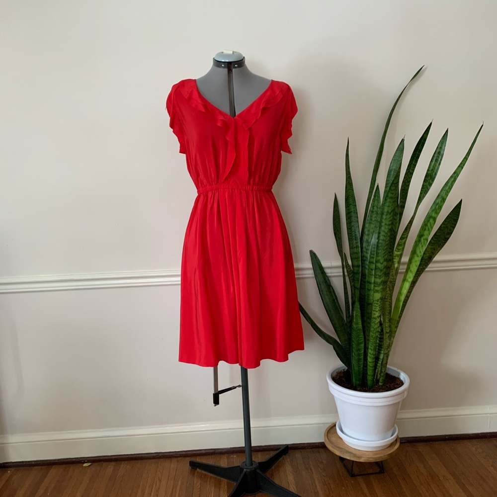 Stunning red silk Loft dress size 6/8